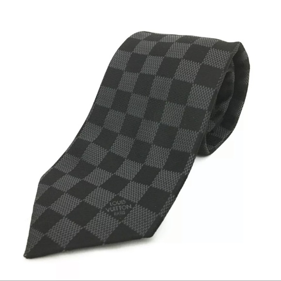 AUTH Louis Vuitton Damier Classic Cravate 100% Silk Tie - Picture 1 of 7